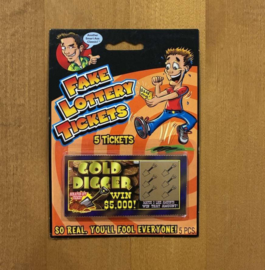 5 Fake Lottery Tickets, From Original Pranksters at Spencer’s, Fun Joke Gag Gift
