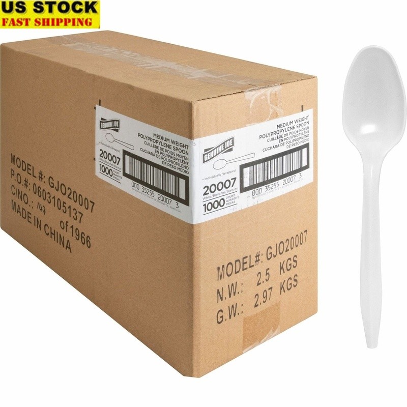 Individually Wrapped Disposable Spoons Medium Weight Cutlery 1000 Pack New