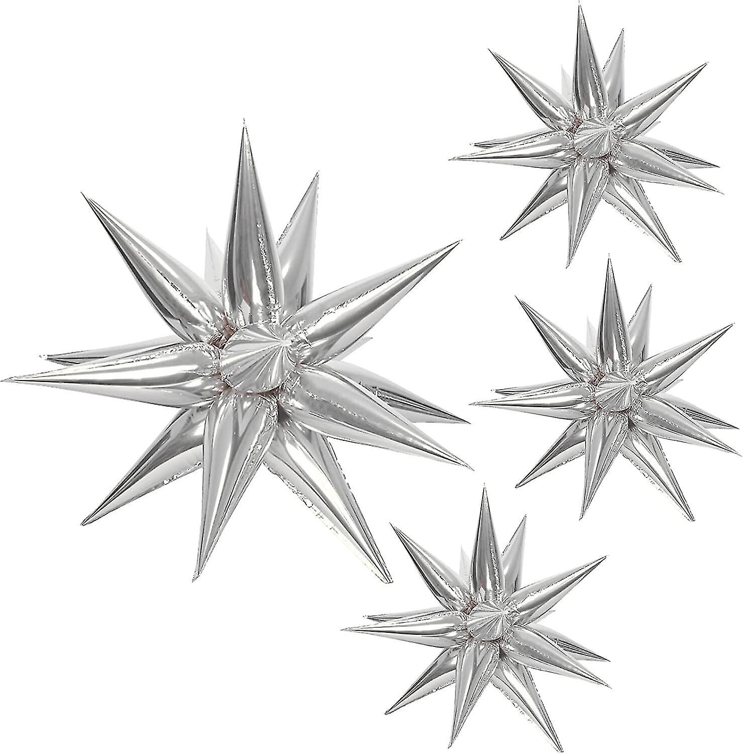 50pcs Silver Explosion Star Foil Cone Balloons 18″/BRAND NEW