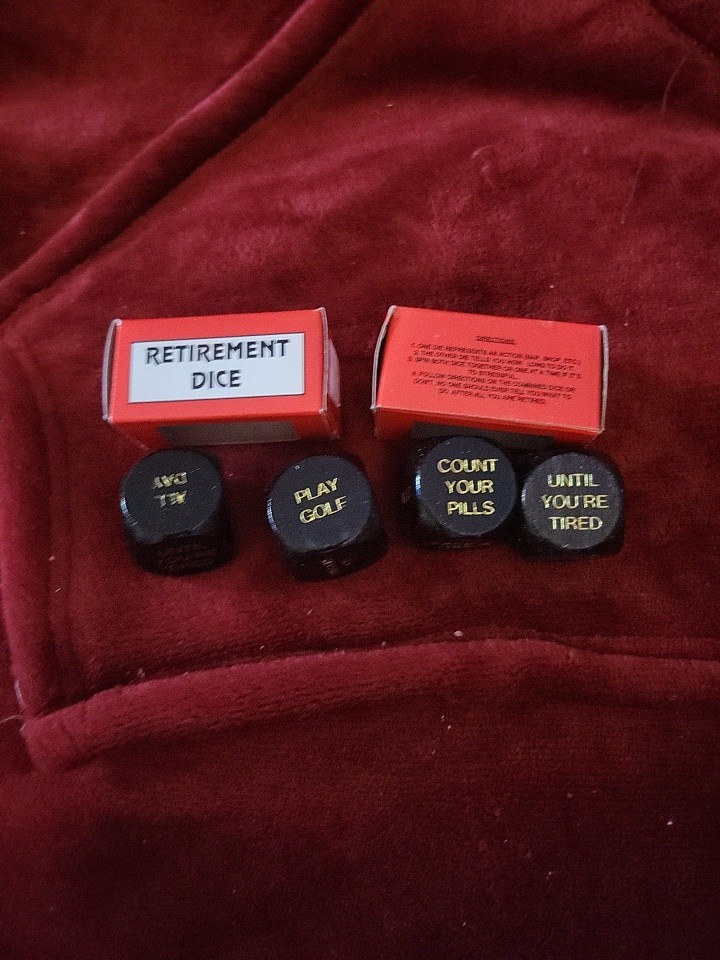 Vintage 1994 Forum Novelties Retirement Dice Funny Gag Gift Retiring Party Boss