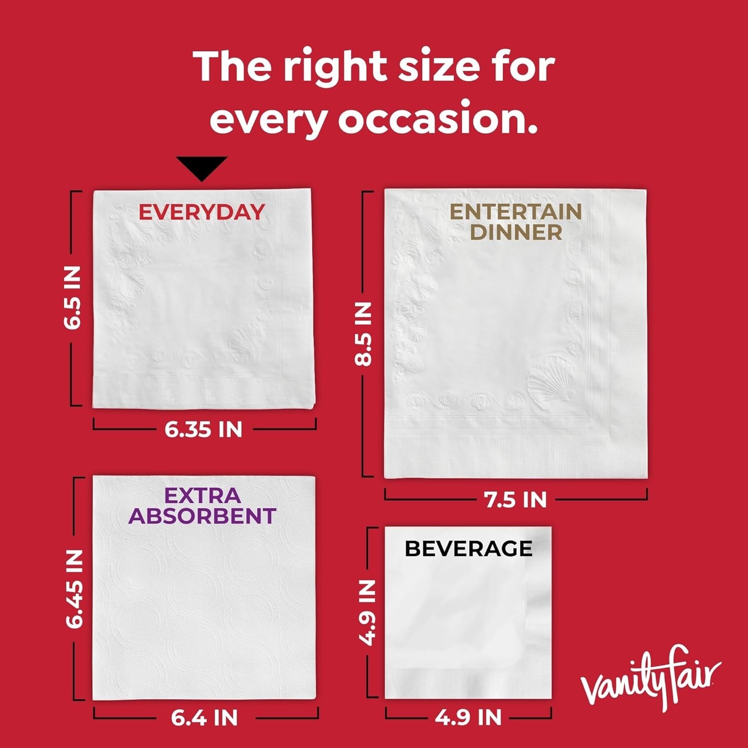 Elegant 400 Count Vanity Fair Napkins – Smooth, Absorbent for Family Gatherings