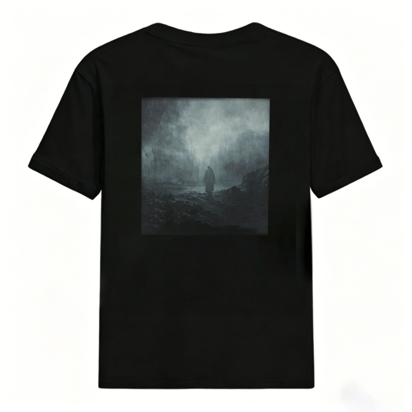 Hollowmark Custom Minimal Dark T Shirt Back Print Black White S-5XL Graphic Tee