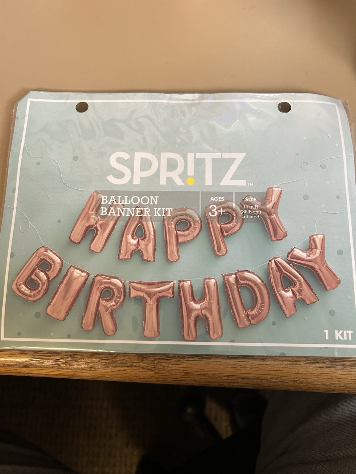 Spritz™ “Happy Birthday” Balloon Rose Gold Banner Kit. New Never Opened