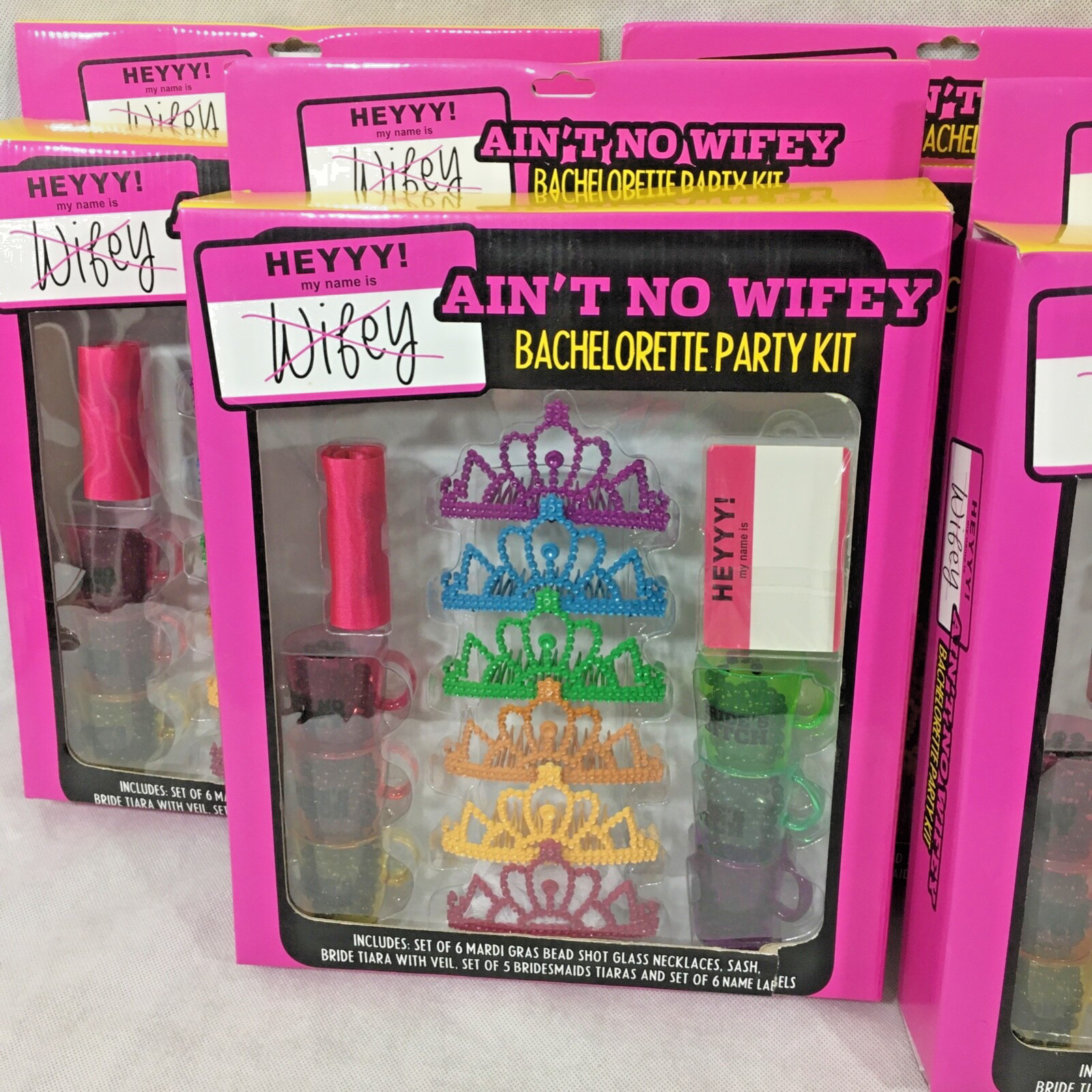 Bachelorette Party Kit Box Set Lot of 5 Ain’t No Wifey Sash Tiara Beads