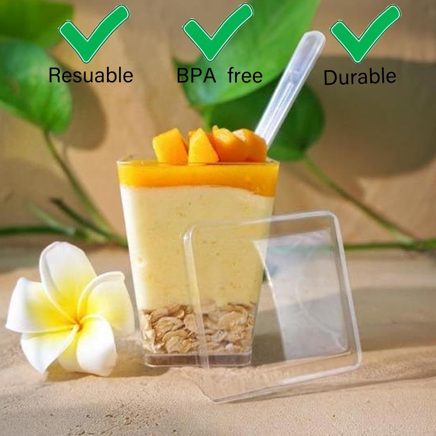 300 Pack 100 Set Clear Dessert Cups with Lids and Spoons, 5.4oz Mini Dessert …