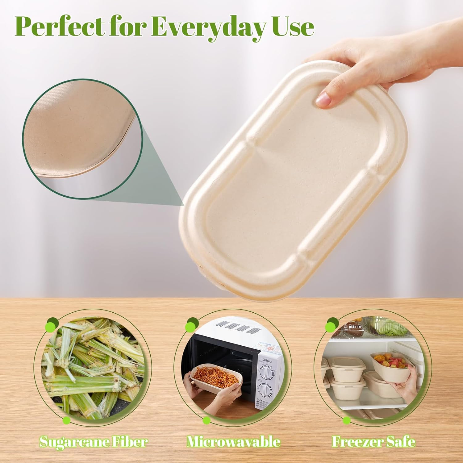 [100% Eco-Friendly] 34 Oz Disposable Food Containers with Lids – Sugarcane Pulp