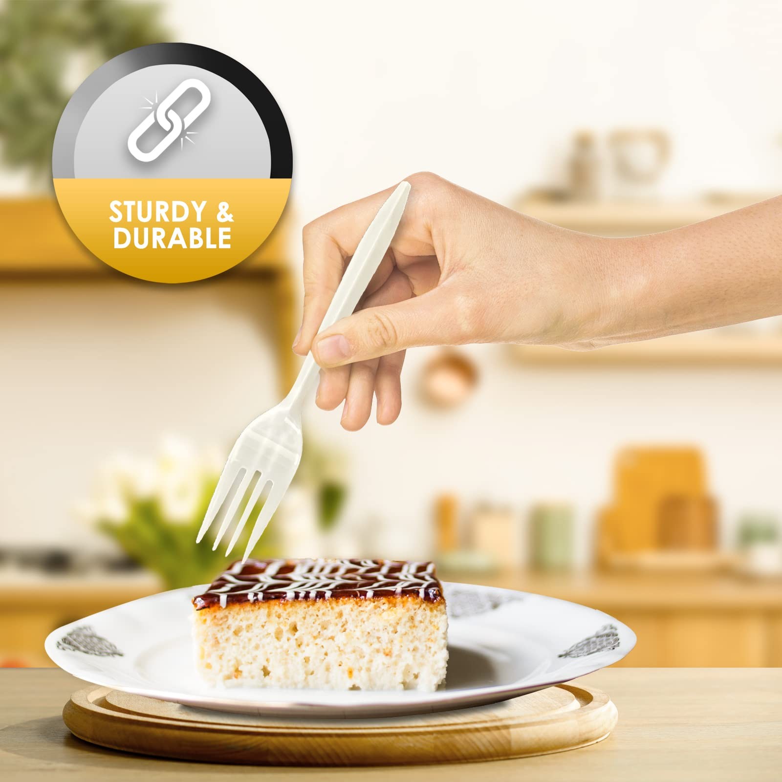 Medium Weight Disposable Plastic Forks 1000 Count White
