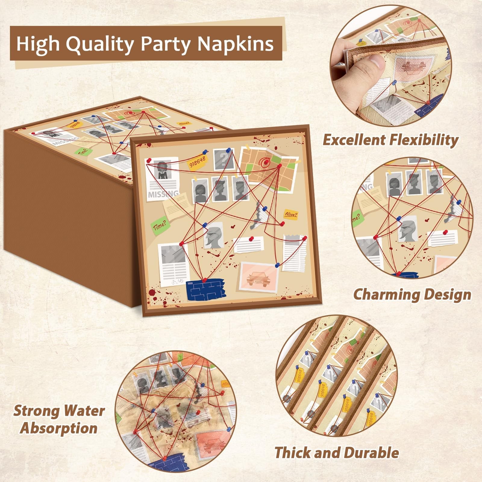 96 Pcs Detective Theme Plates and Napkins Top Secret Agent Spy Party Supplies…
