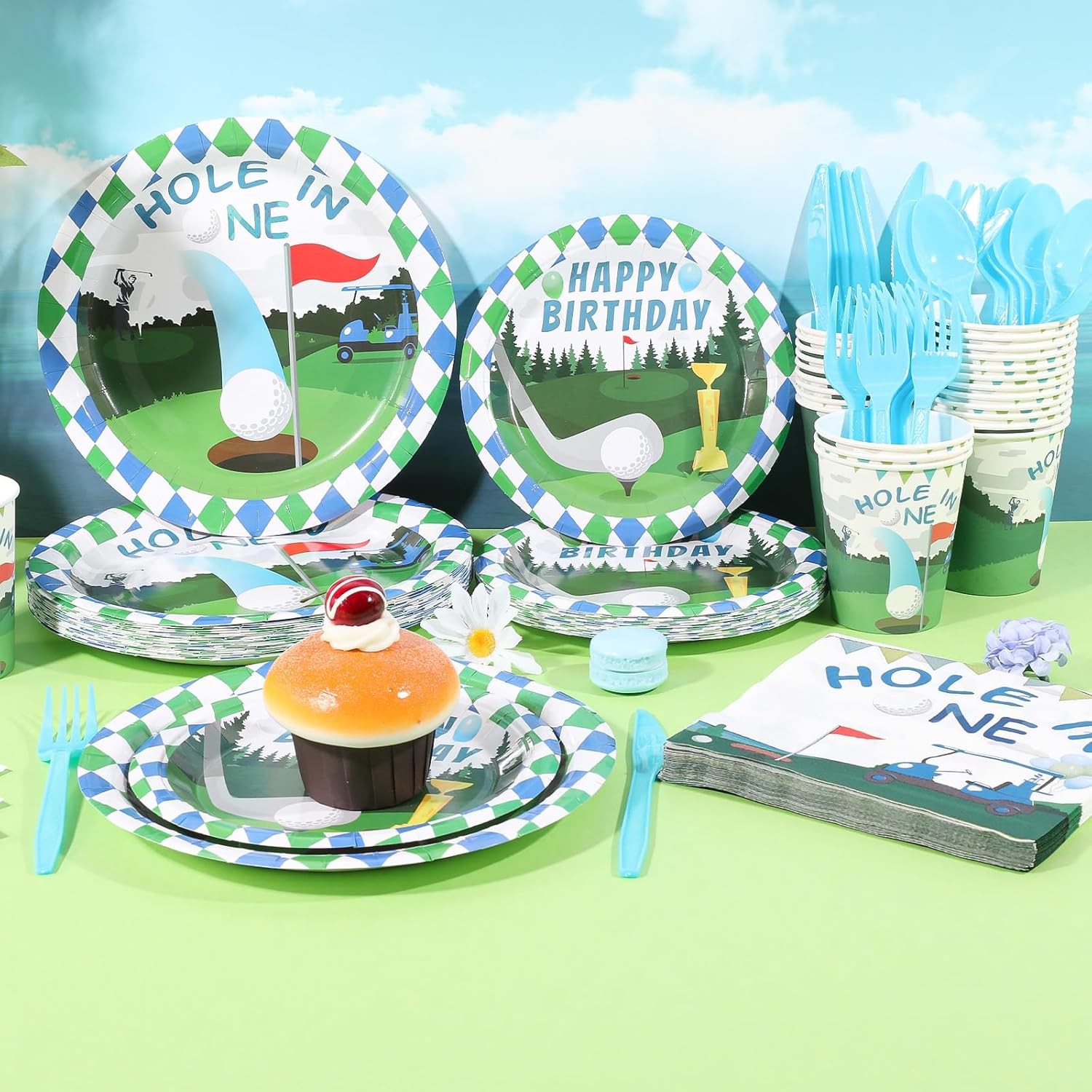 Golf Party Decorations, 175pcs Golf Birthday Decorations Include Hole In One Pla