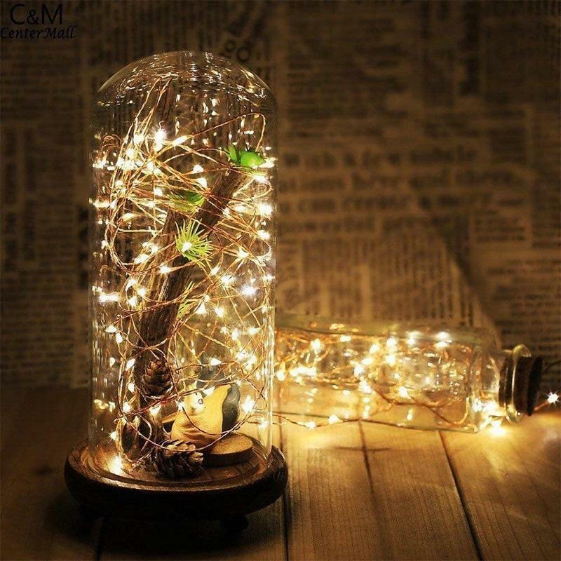 20 White LED Fairy String Light Weatherproof Wire w/ Timer 6ft Battery Operated