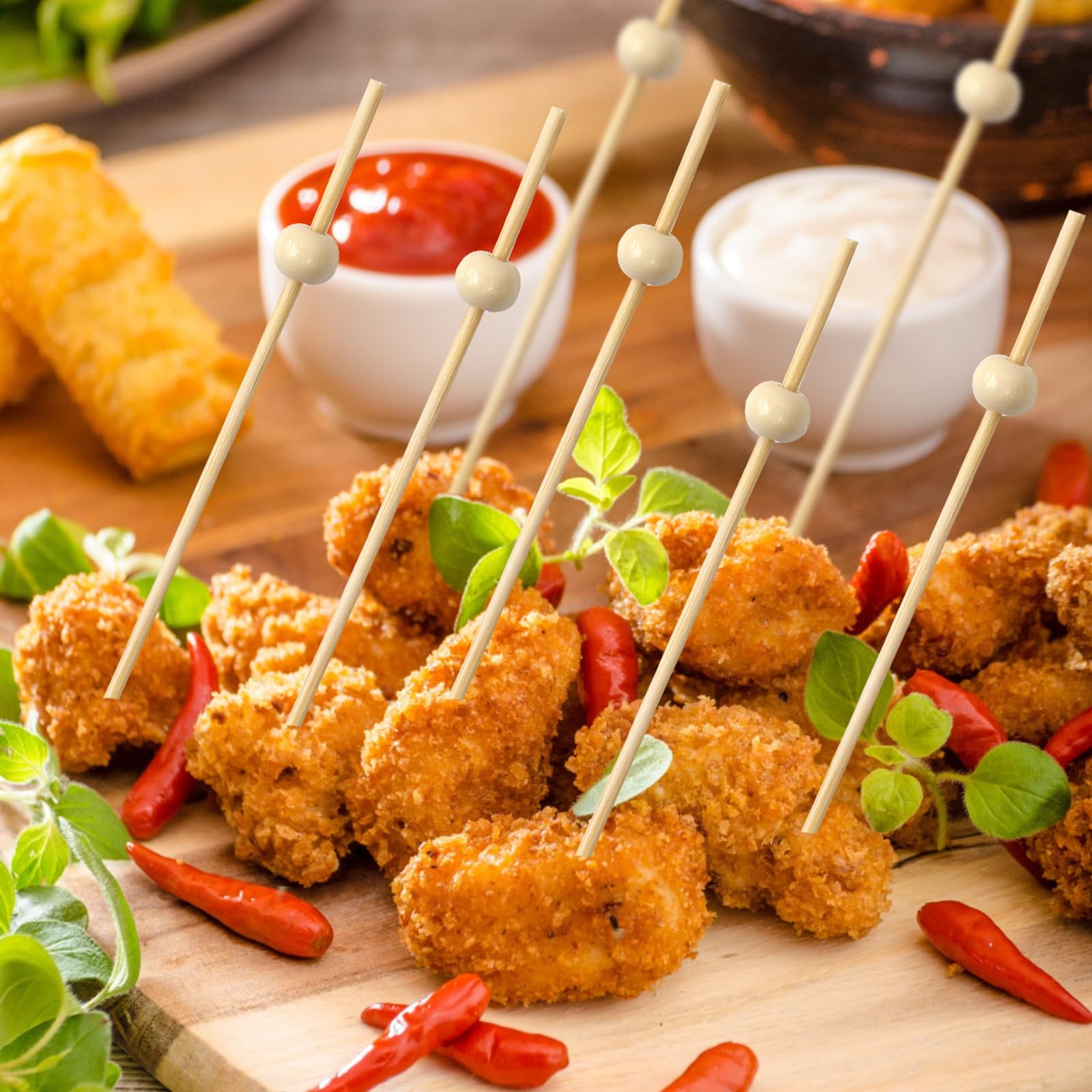 200 Pcs Cocktail Picks, 4.7 Inch Toothpicks for Appetizers, Skewers Fruits Picks