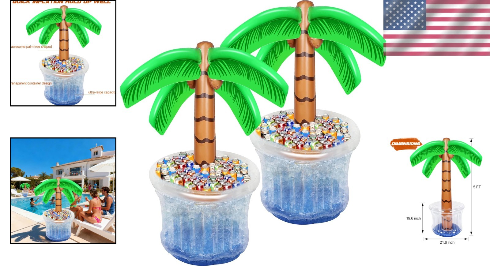 Tropical Palm Tree Cooler for Pool Parties