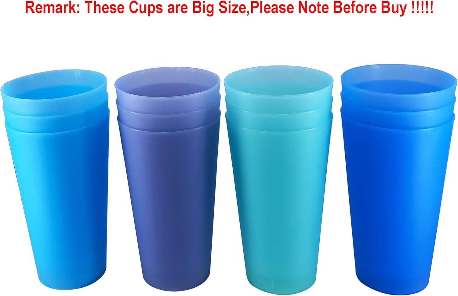 Lightweight Freezer & Microwave Safe 32oz Tumblers – Set of 12 in Cool Colors