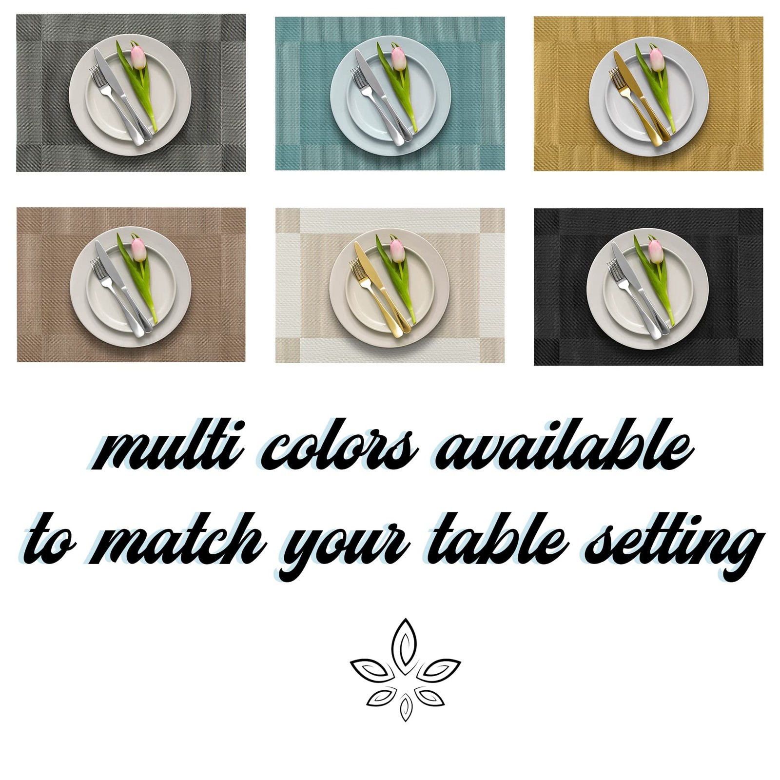 More D�cor Dining Table Placemats, Washable Heat-Resistant PVC Vinyl Table Mats