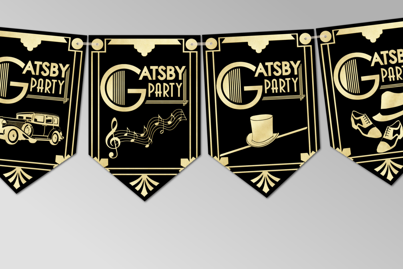 Vintage Gatsby Party Art Deco 1920’s Bunting Party Celebration Bar Decoration