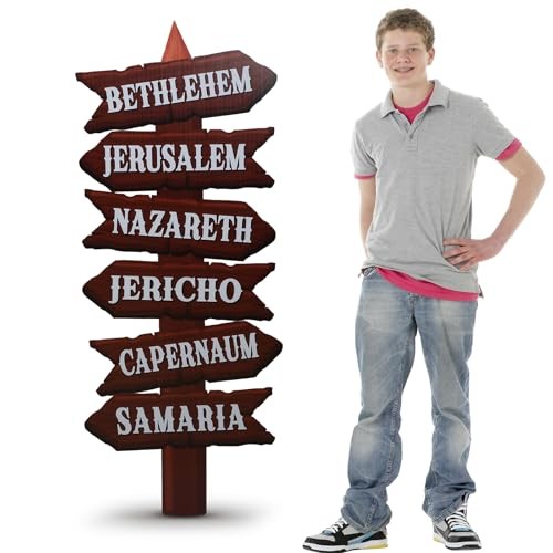 4.5 Feet Cardboard Stand-up Cutout 4.5 ft Biblical Cities Directional Sign