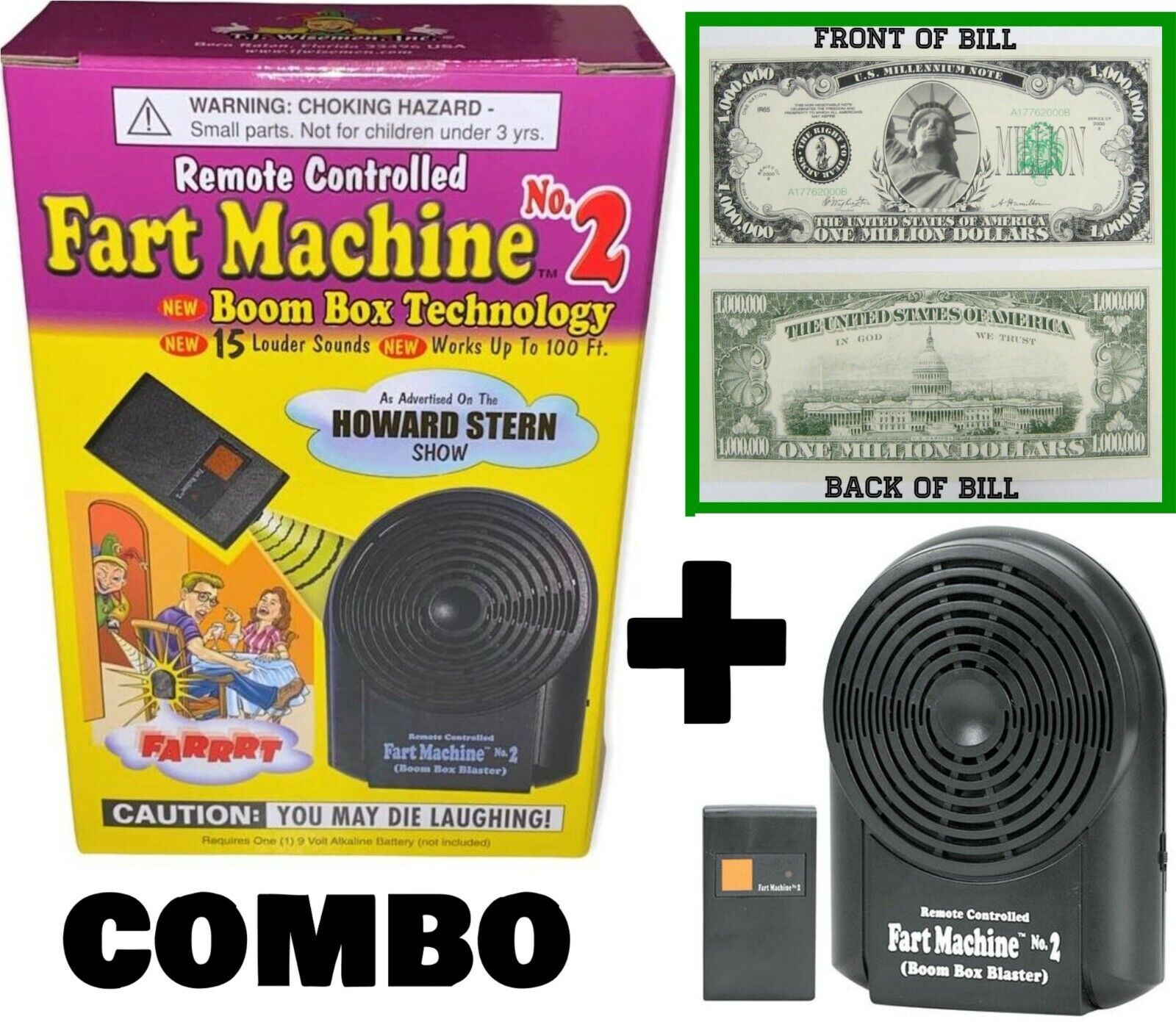 Fart Machine # 2 – NEW VERSION with remote + 1 Million Bill Bonus