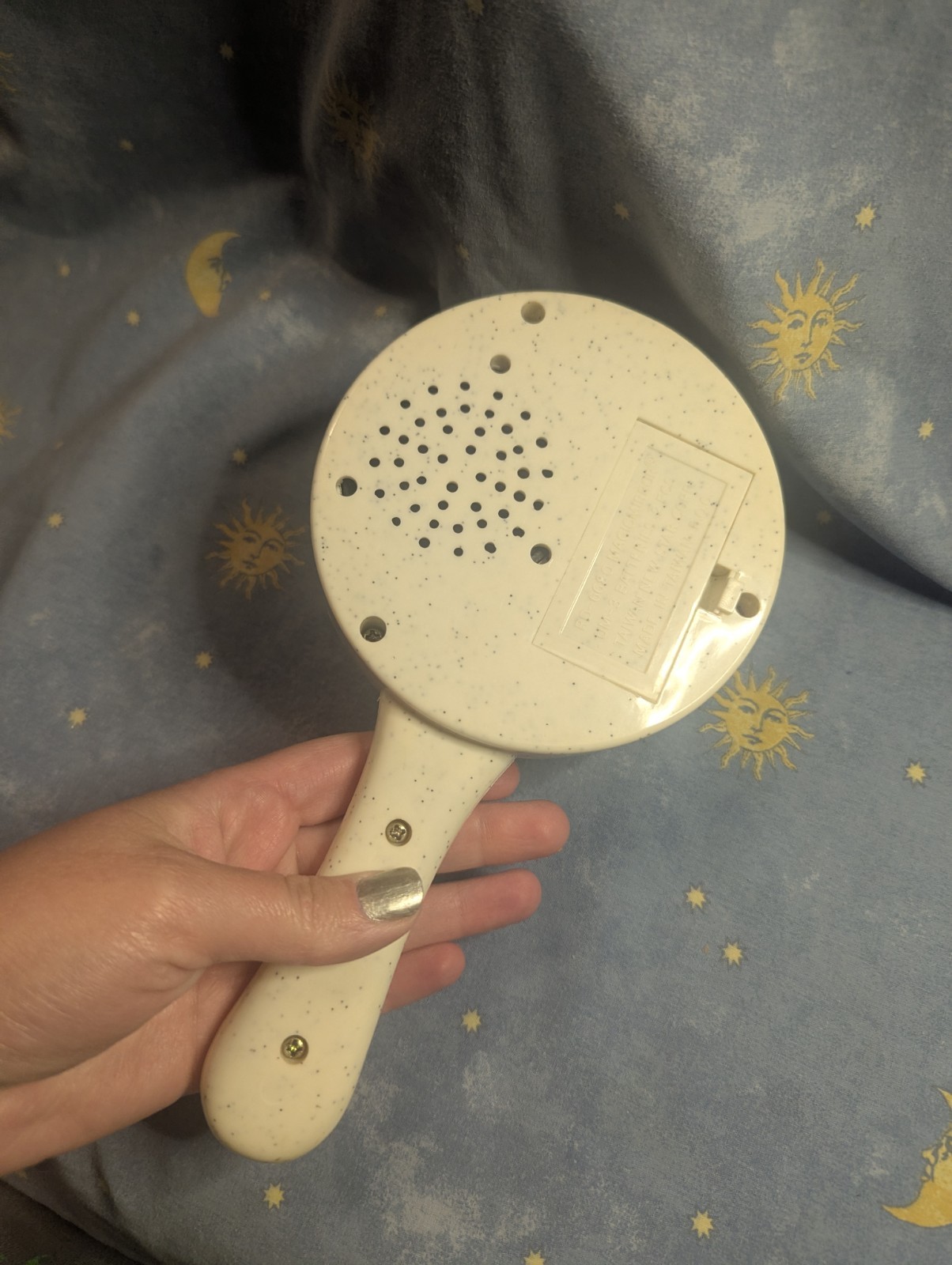 Vintage MAGIC LAUGH HAND HELD MIRROR Laughing Sound Toy Prank Joke Funny