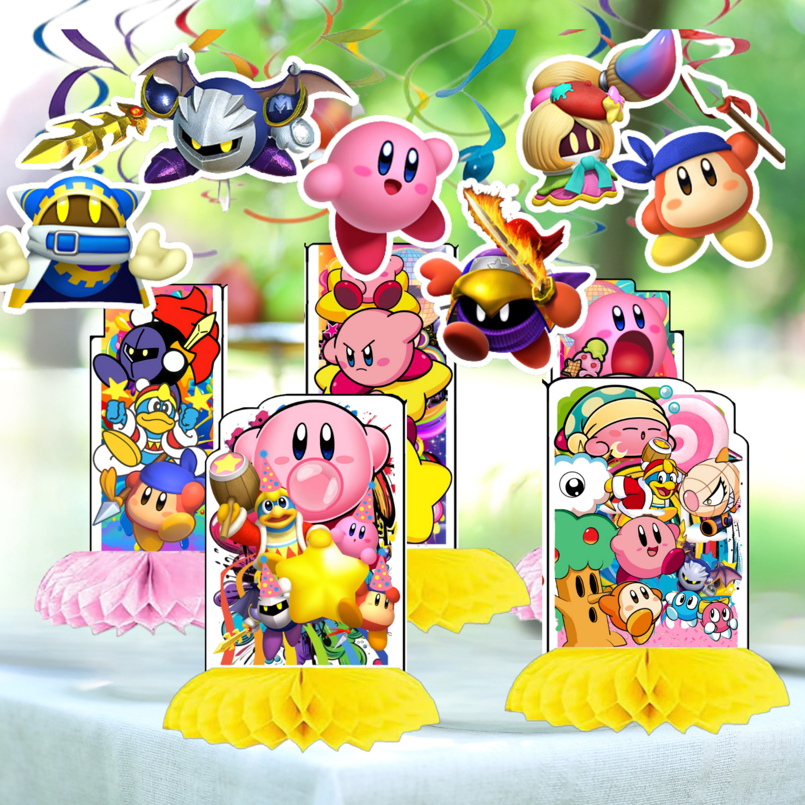 Kirby Star birthday party supplies favor centerpiece decoration event theme pink