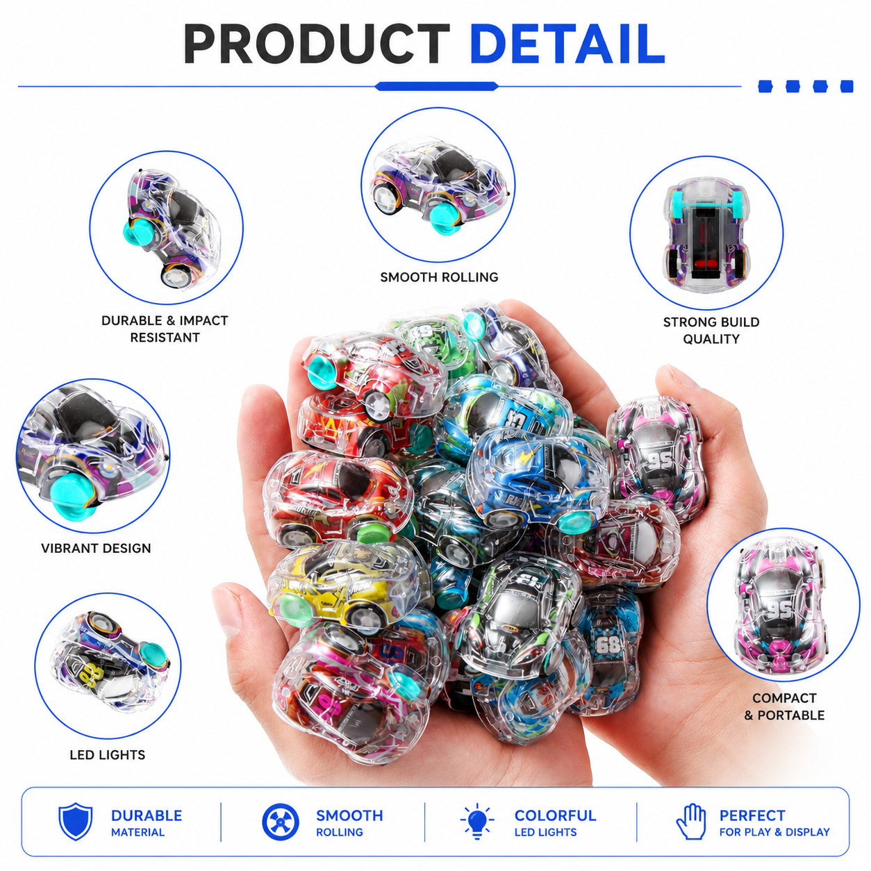 50 Mini Pull Back Cars for Kids Party Favors Treasure Box Classroom Prize Toys S