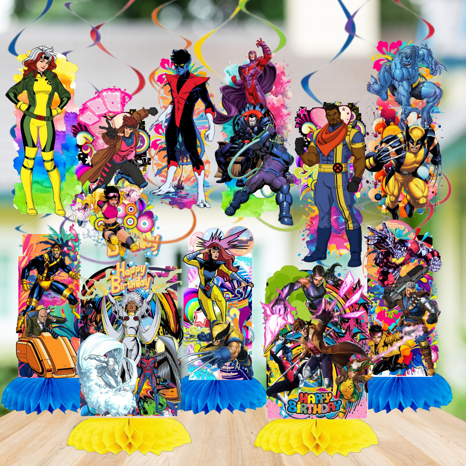 XMEN 97 wolverine cupcake topper birthday party supplies centerpiece decoration