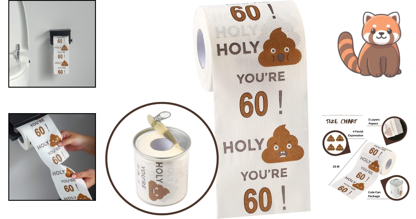 3-Ply Funny Toilet Paper Roll for 60th Birthday – Laughter and Fun Guaranteed