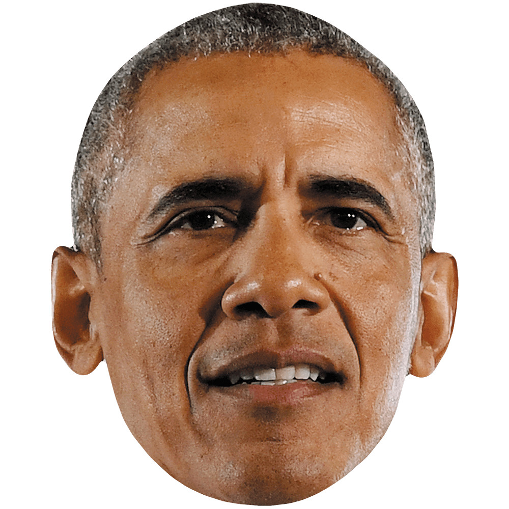 Barack Obama (Old) Celebrity Mask, Flat Card Face, Fancy Dress Mask