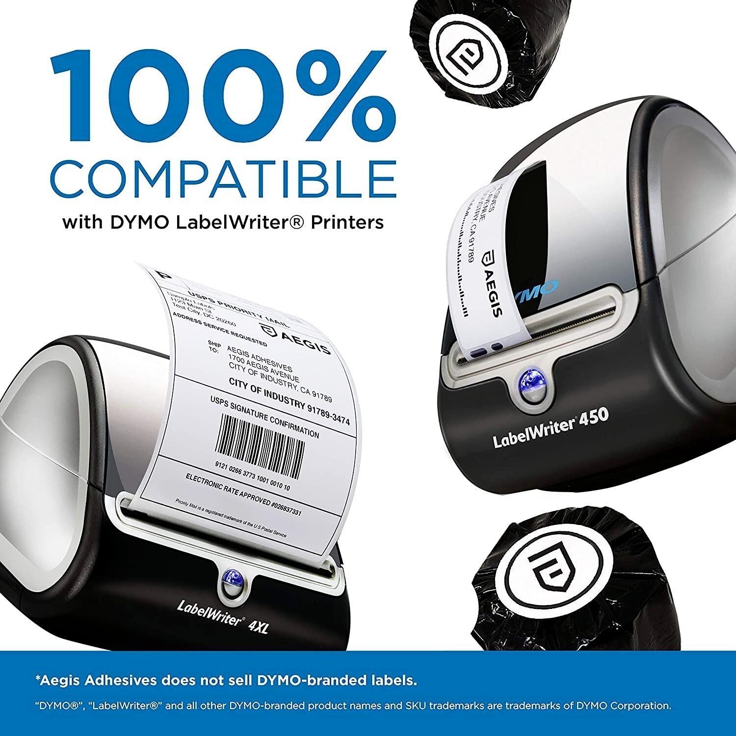 $10/6rolls Dymo Compatible, Aegis 500/roll, Thermal Labels 3/4″x 2″ -30330 White