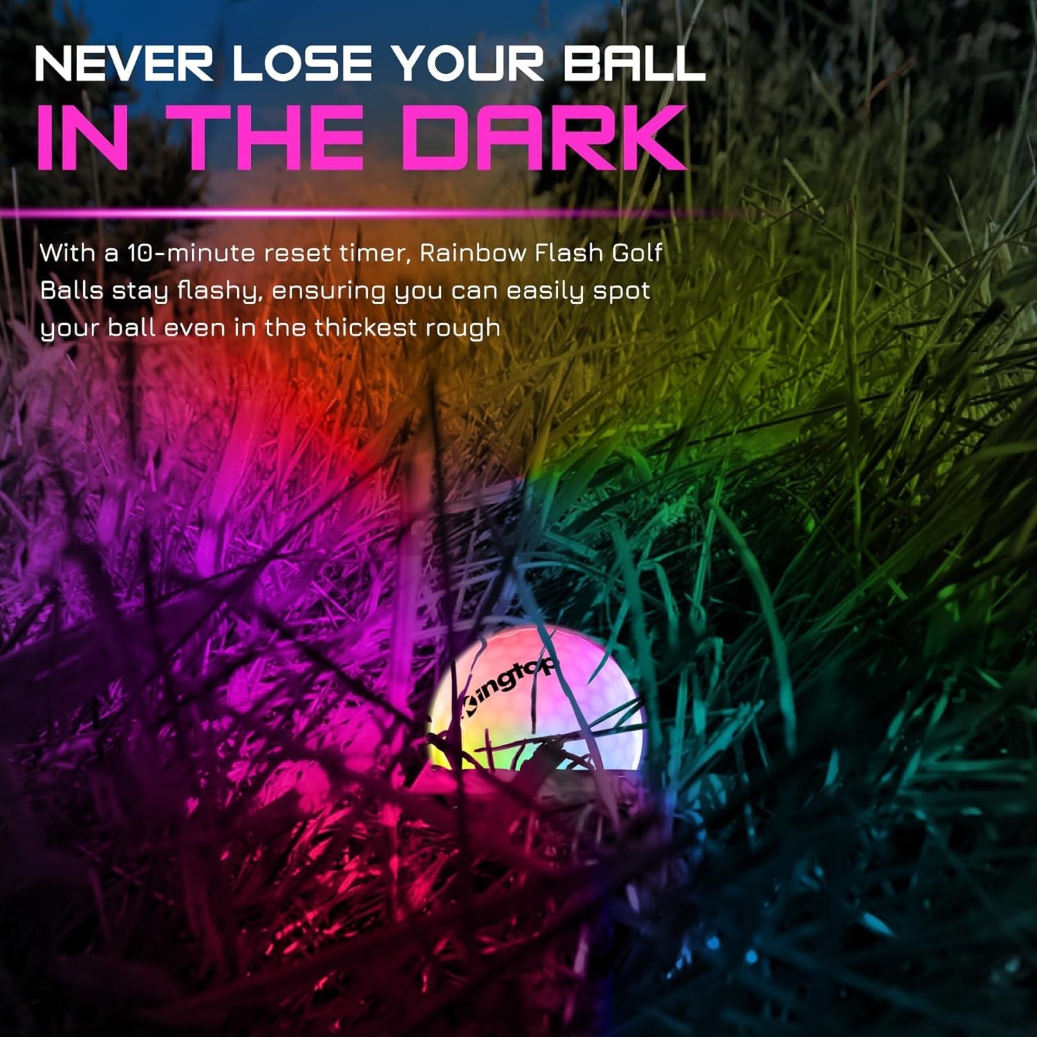 Upgraded Glow in the Dark Golf Balls – Super Bright Light up LED Golf Ball