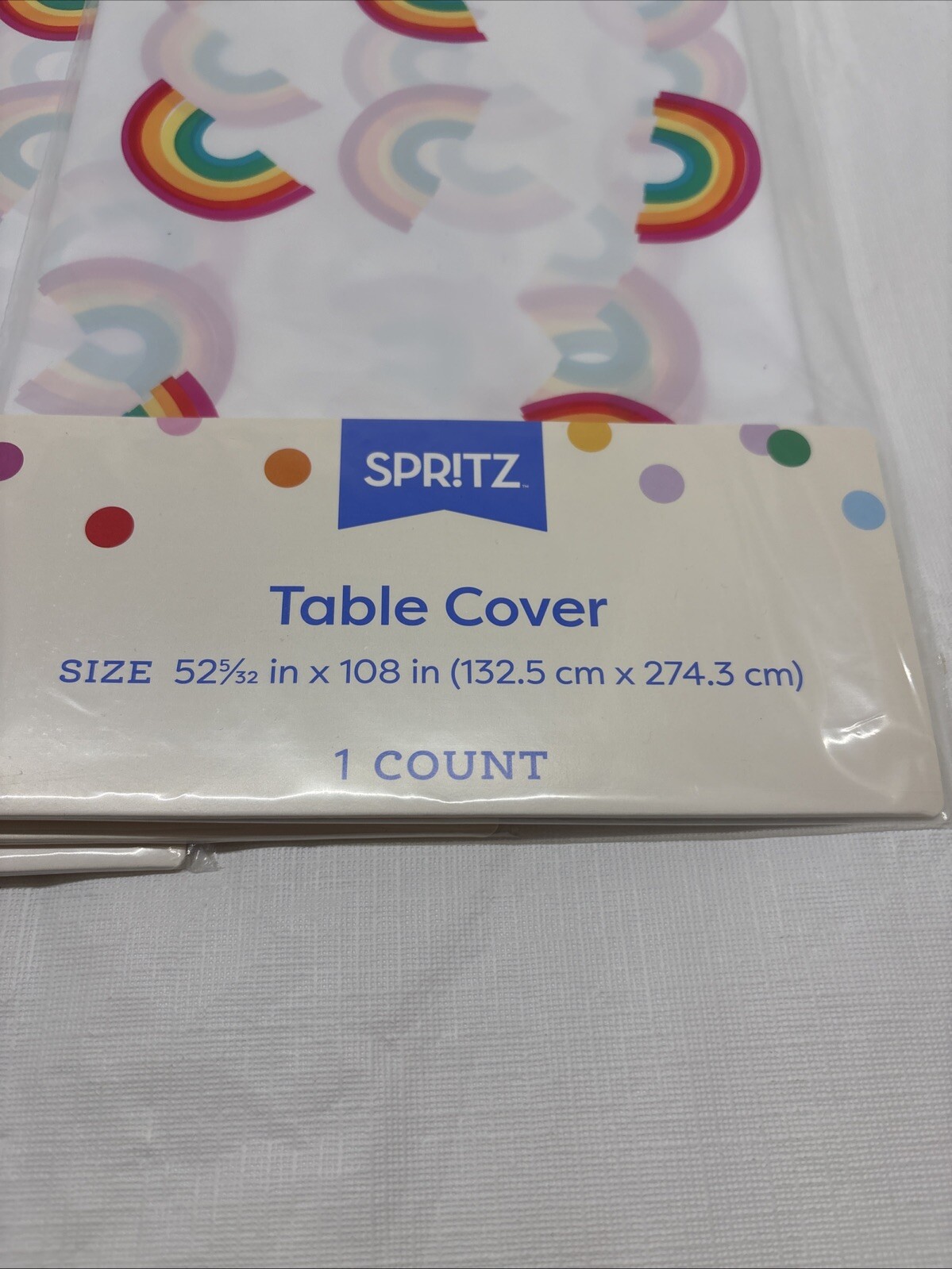 6 X Spritz Stripes RAINBOW Disposable Plastic Table Covers 52X108 (B49