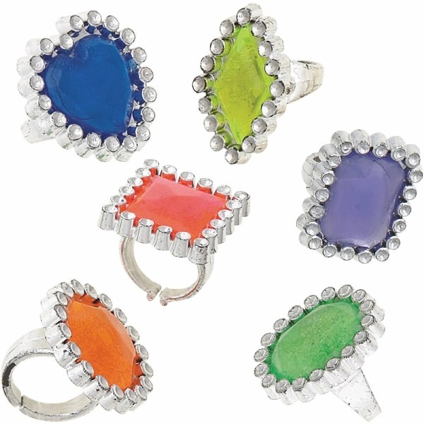 Unicorn 24 Gem Rings Party Favors Kids Dress Up Favor Pack Ages 3+