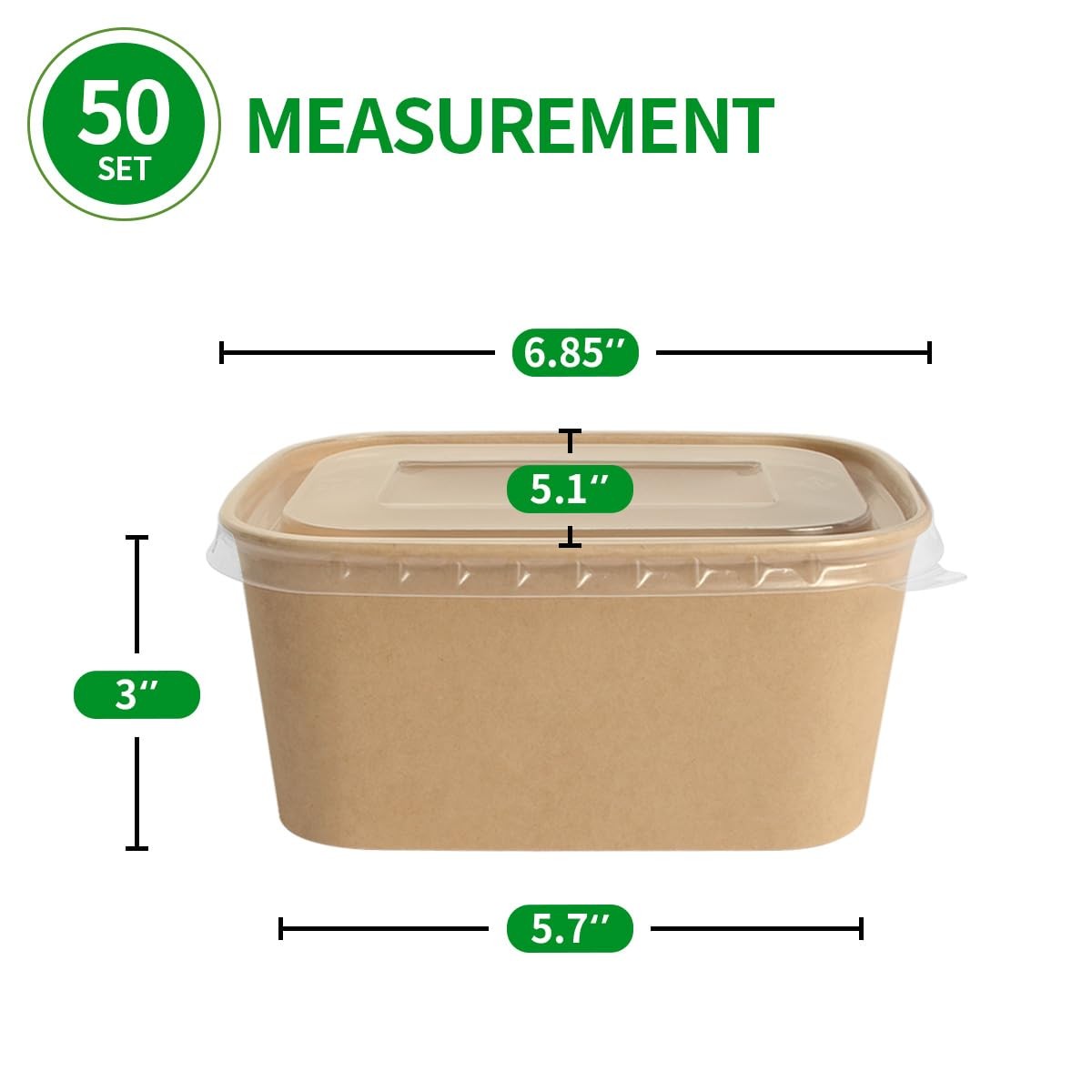 bloomoon 35 oz Disposable Meal Prep Containers with Lids 50 Pack