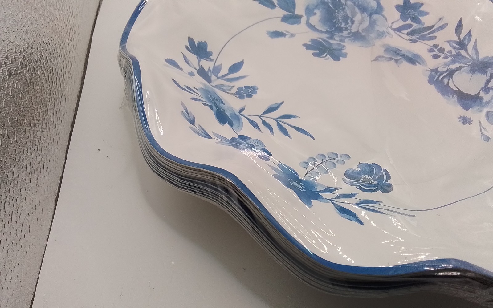 Deep Scalloped Floral All Occasion Disposable Tableware Paper Plates and Napkins
