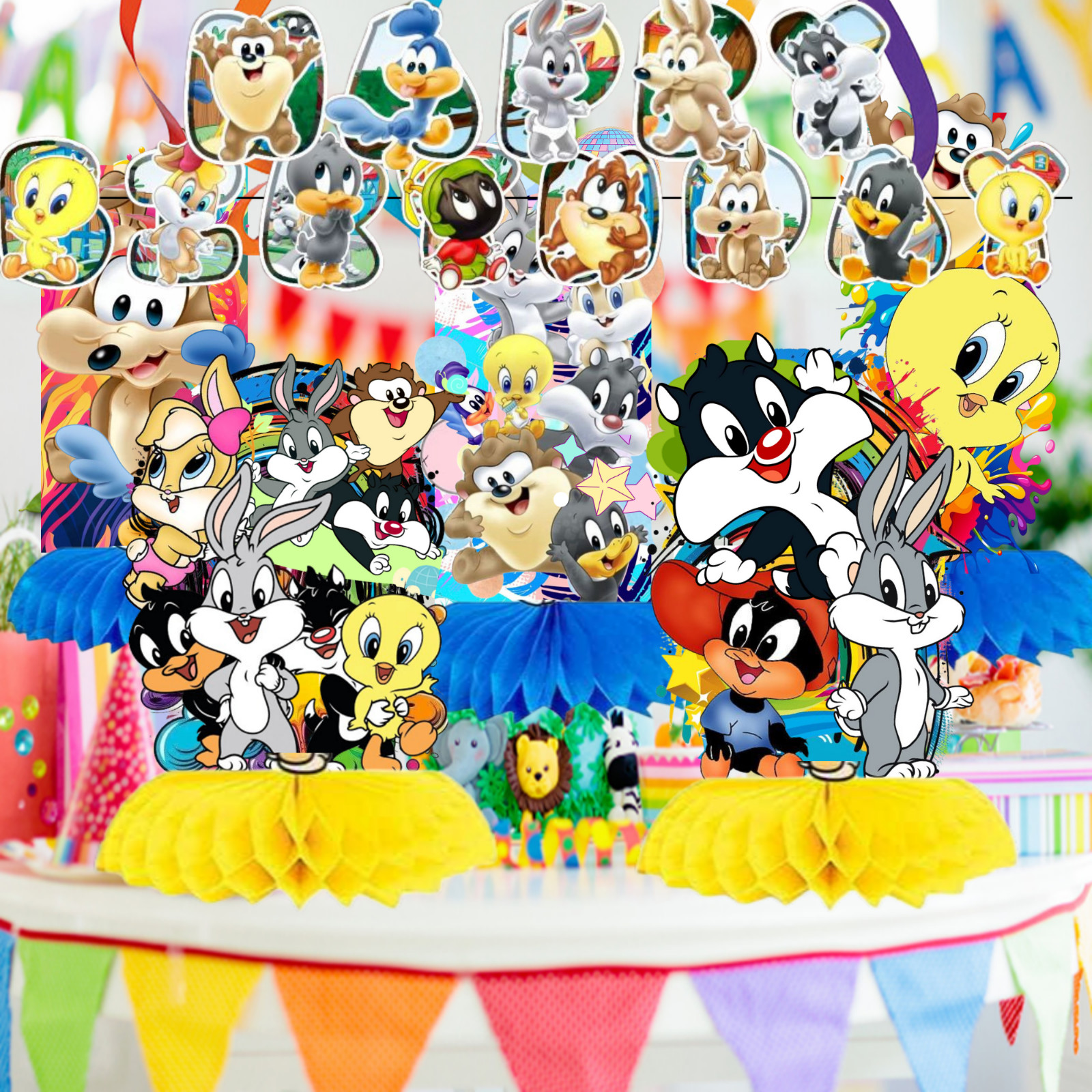 Looney tunes baby plate cup birthday party supplies favor centerpiece decoration