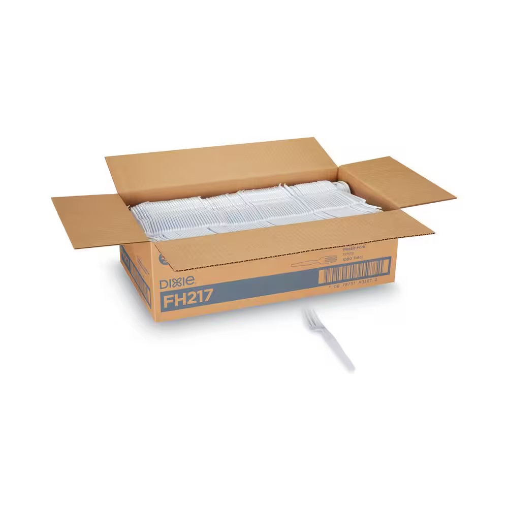 Heavyweight Polystyrene Forks in White (1000 per Case)