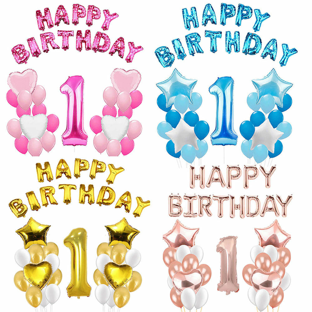 16″ 32″ Happy Birthday Numbers 1 Boy Girl Foil Balloon Mickey Minnie Foil Baloon