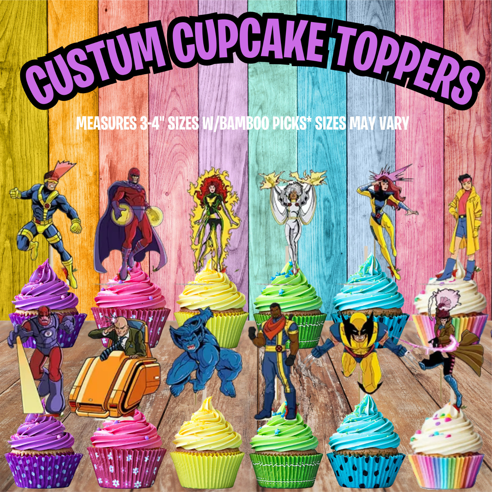 XMEN 97 wolverine cupcake topper birthday party supplies centerpiece decoration