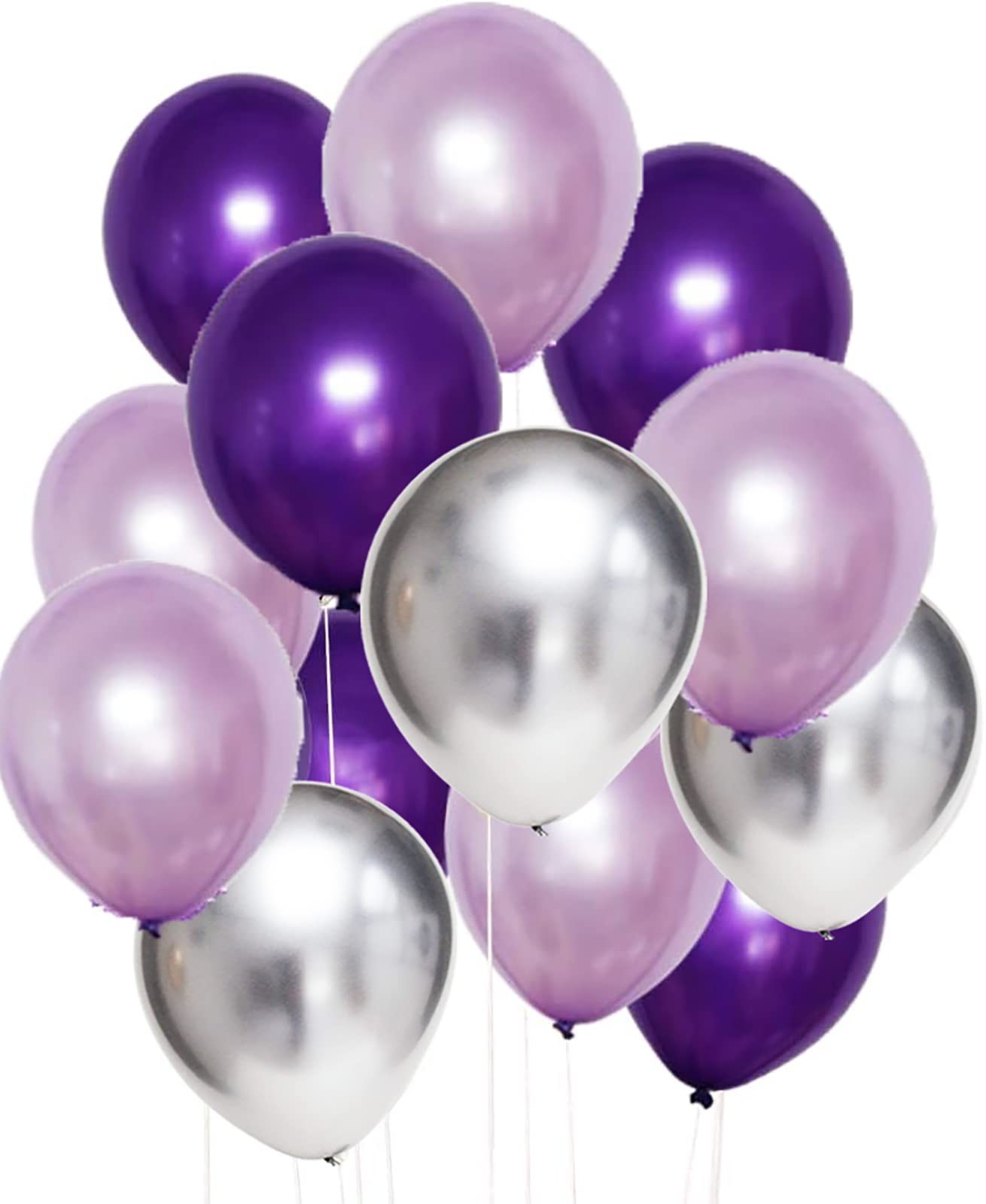 Qian’S Party 60Th Birthday Decorations For Women Purple Silver Women 60 Happy