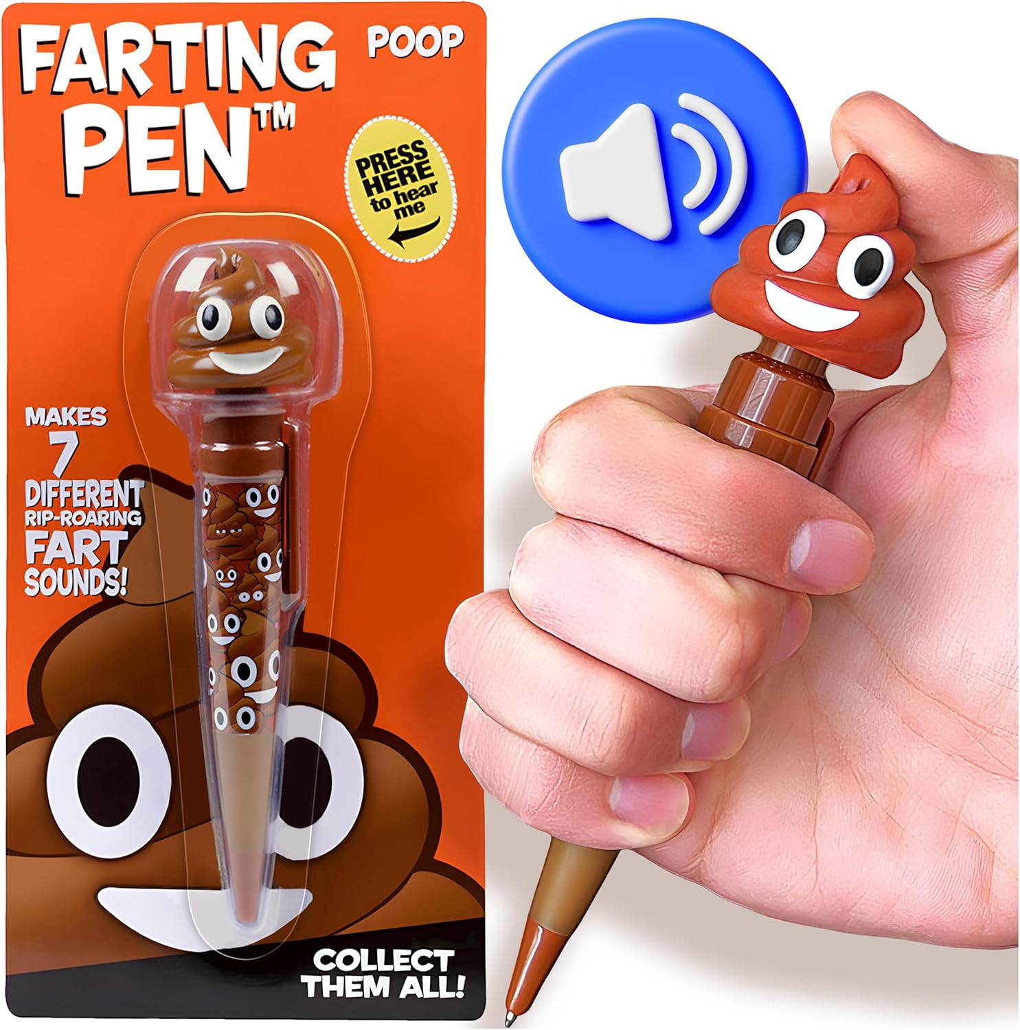 Farting Poop Pen Makes 7 Funny Fart Sounds – Perfect Stocking Stuffers for Kids