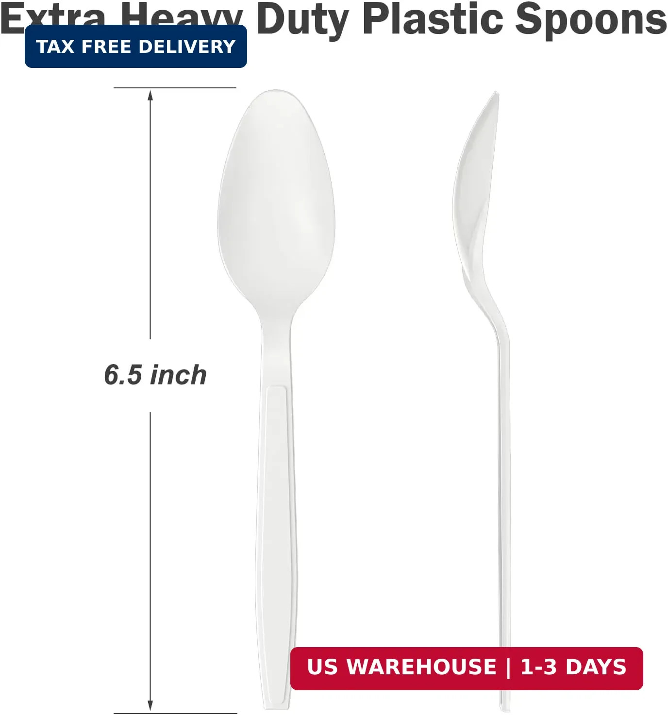 Dealusy 360 Count White Plastic Spoons Disposable, BPA-Free, Heat Resistant, Sol