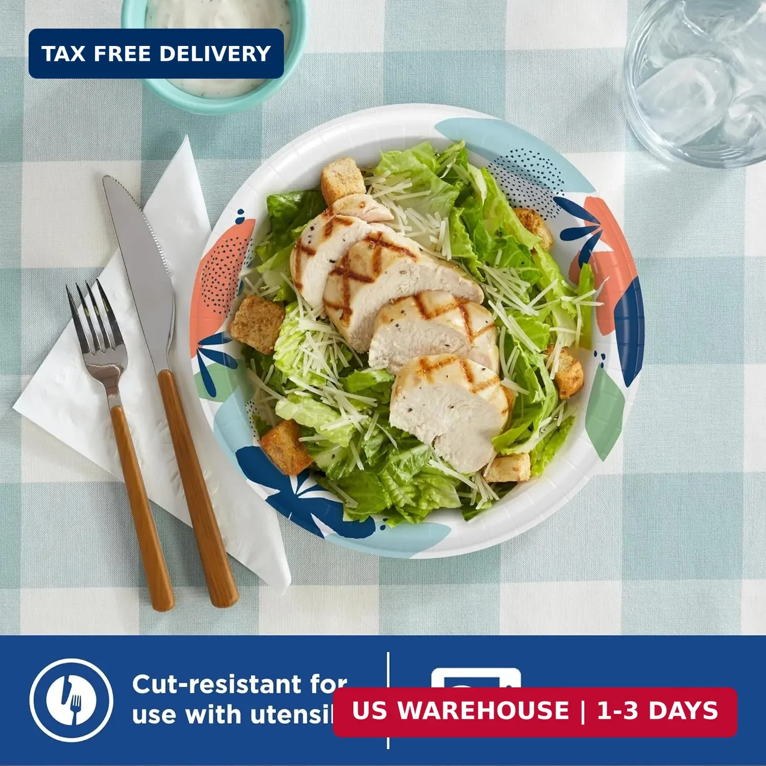 Dixie Medium Paper Plates, 8.5 Inch, 90 Count, 2X Stronger*, Microwave-Safe, Soa