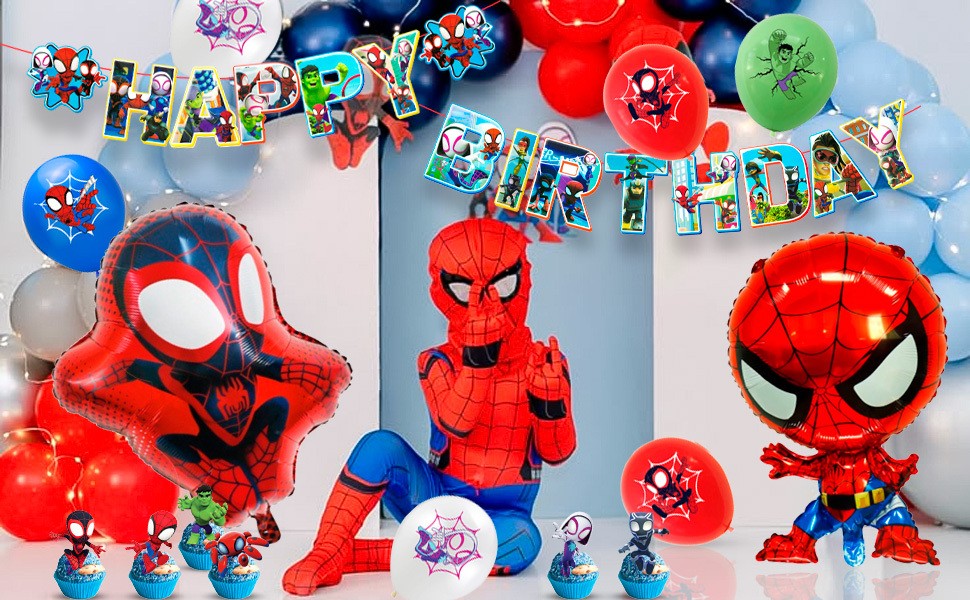 Marvel Spiderman and His Amazing Friends Birthday Party Decoration Boys Balloons