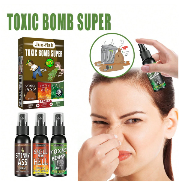 Extreme Stinky Toxic Bomb Super Fart Spray 30ml, Gag Gift Pack.