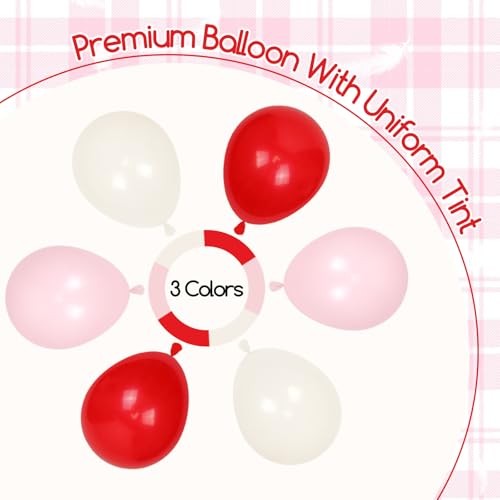 Cherry Birthday Party Decorations with Red Light Pink Sand White Balloons