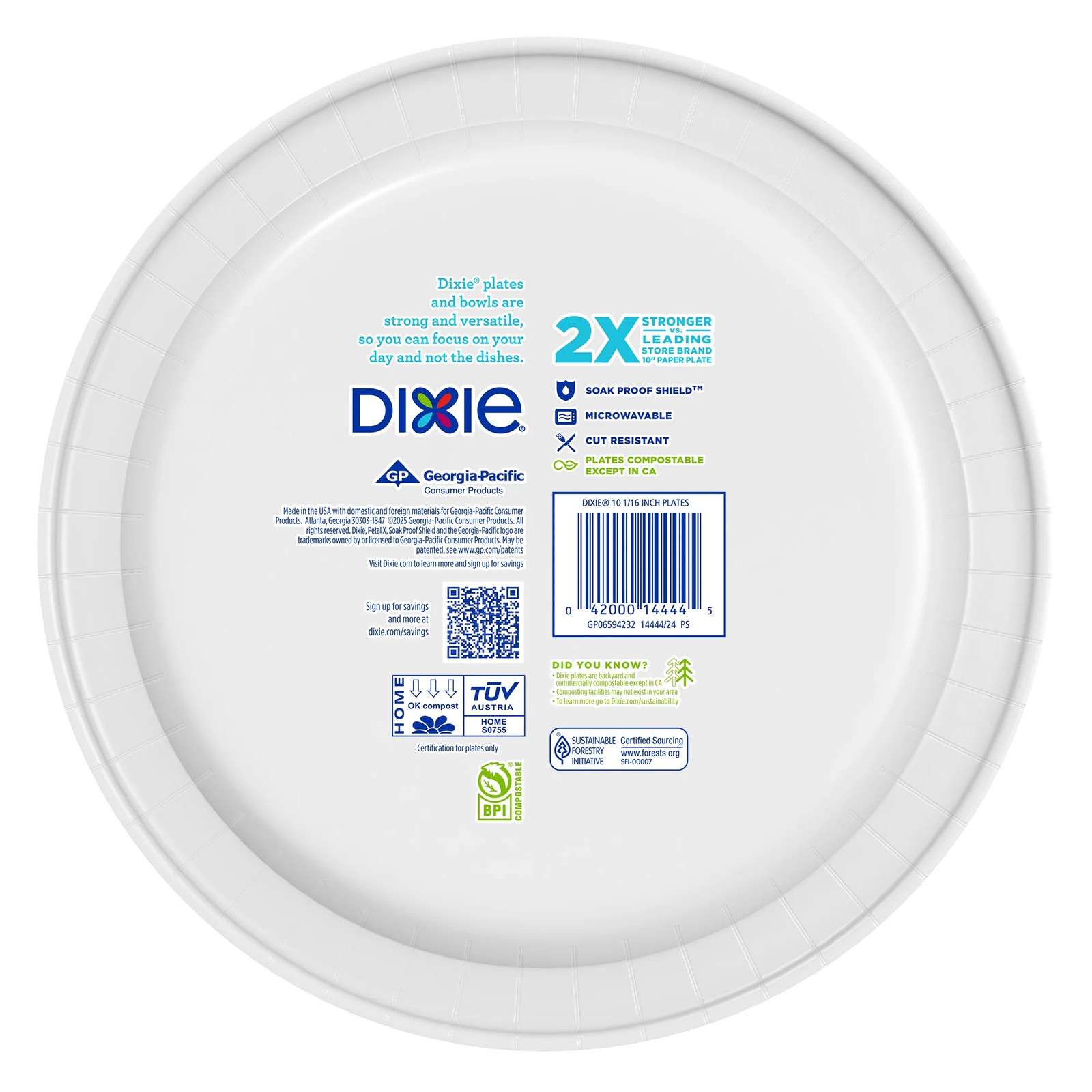 Disposable Paper Plates, 10″, Multi-Color, 150 Count