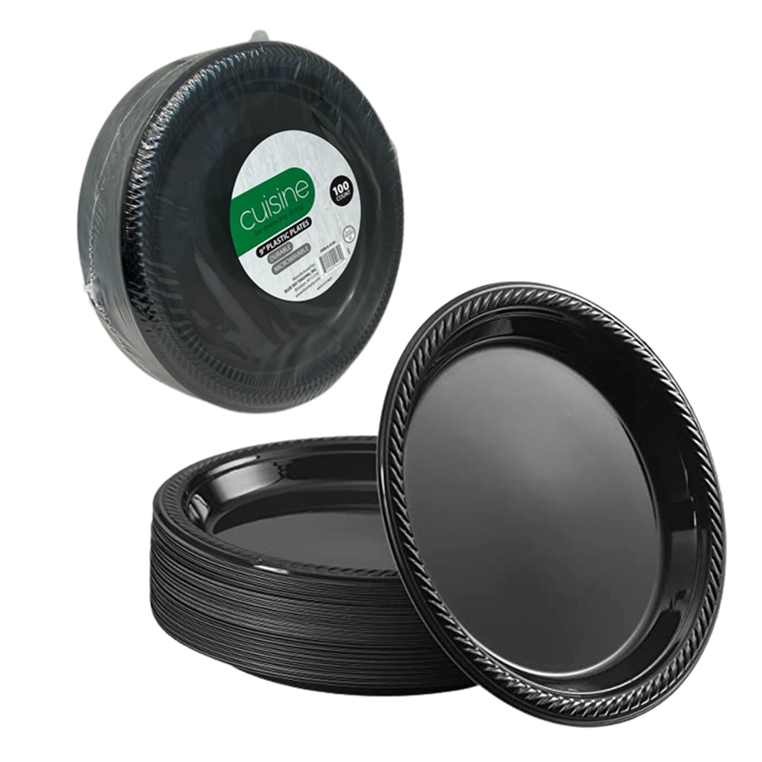 IDEAL Dining 9 Inches Disposable Black Plastic plates Good to use in Microwave
