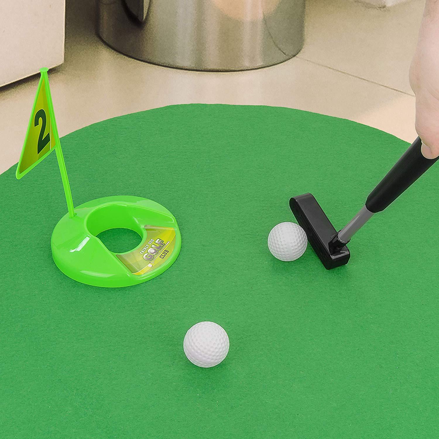 NEW Mini Potty Putter Toilet Golf Lover Adult Gag Fun Gift Entertainment Game