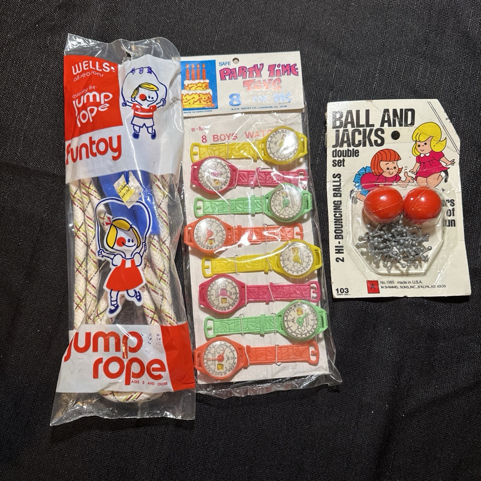 NOS Vintage Retro 1970’s Child’s Birthday Party Plates, Loot Bag Toys & More