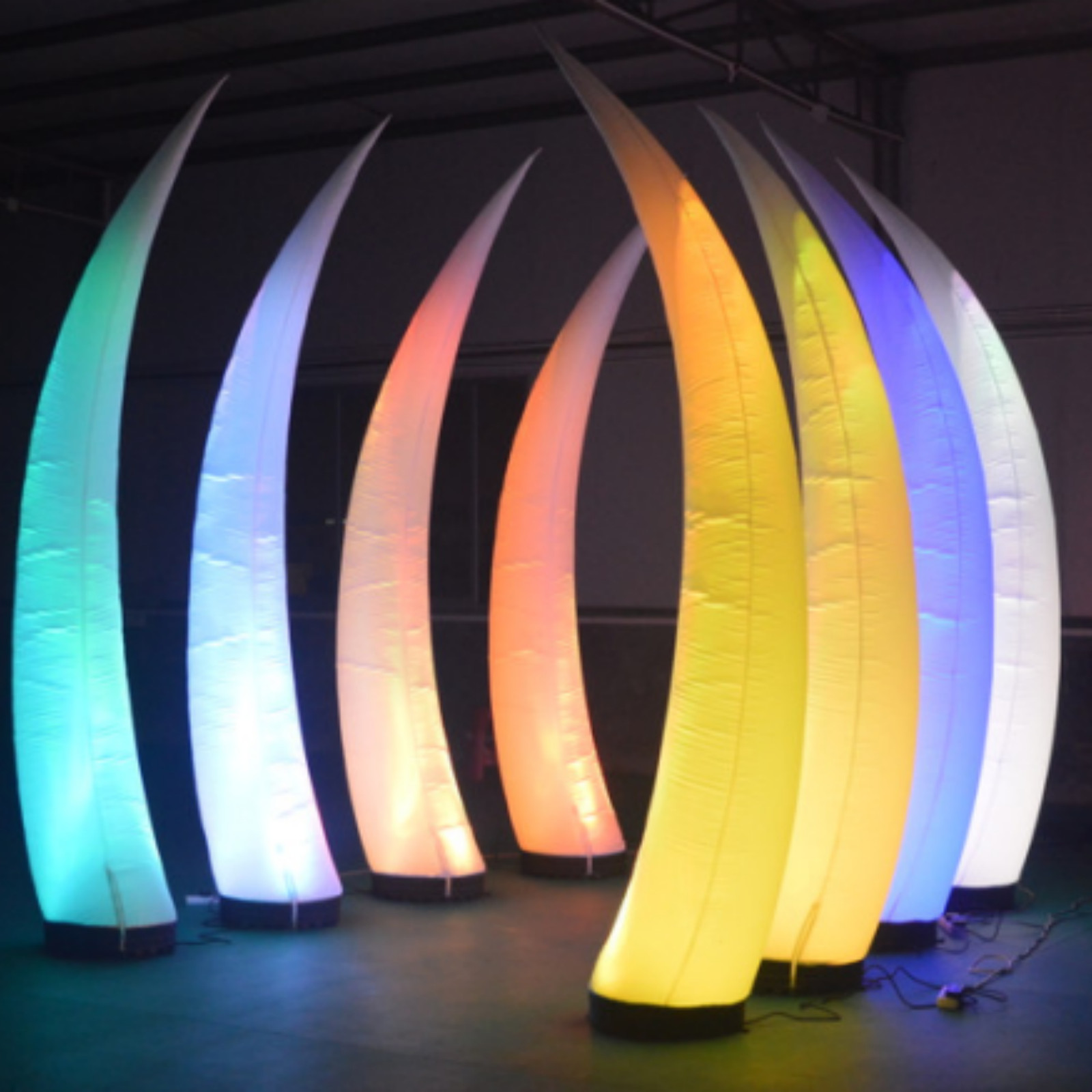 Inflatable LED Tusk Decoration Lighting Ivory Pillar for Advertising Stage Event