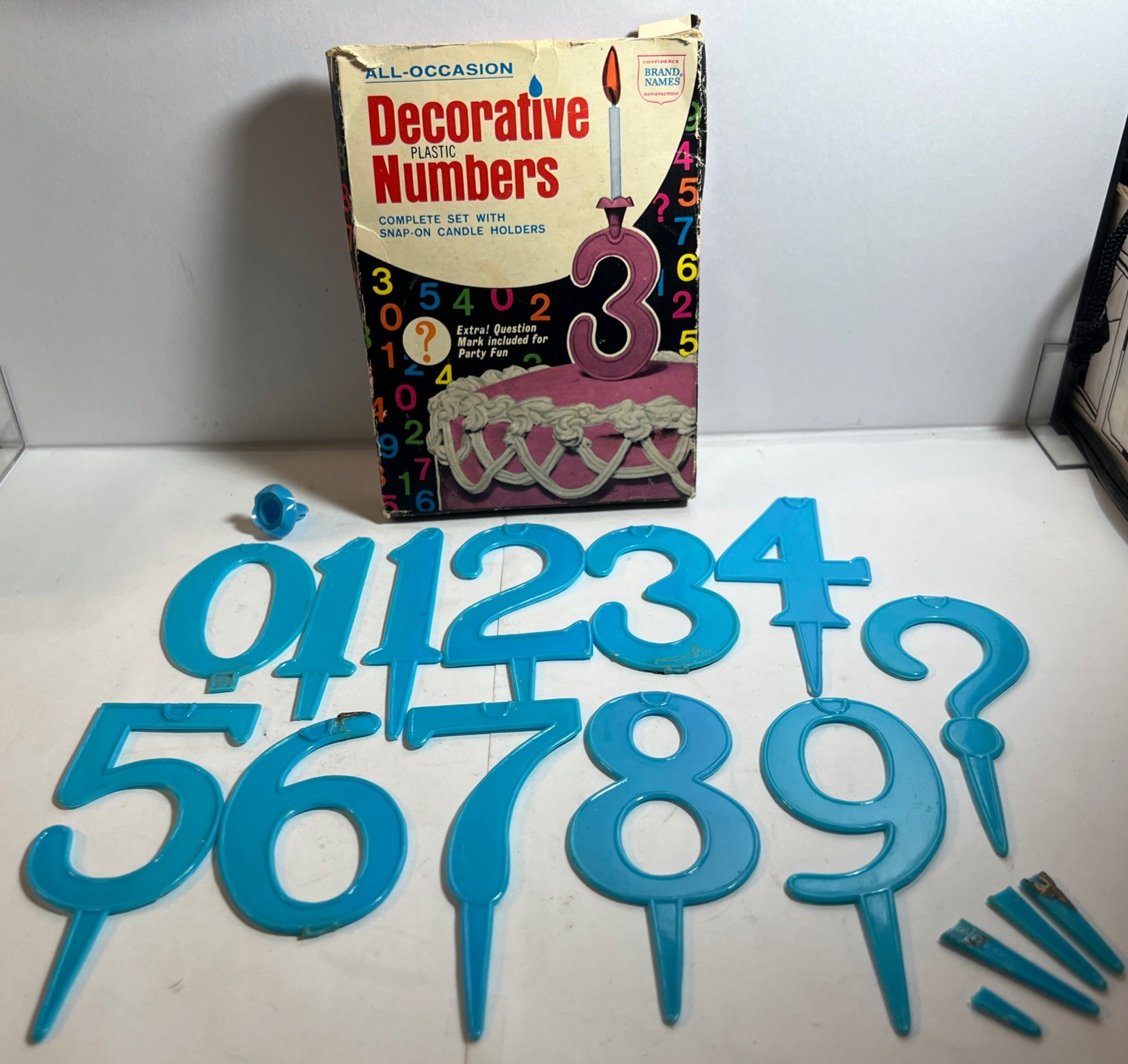 Vintage Set Plastic Decorative Numbers Birthday Cake Party
